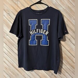 Tommy Hilfiger Navy Blue Embroidered Tee T Shirt Vintage